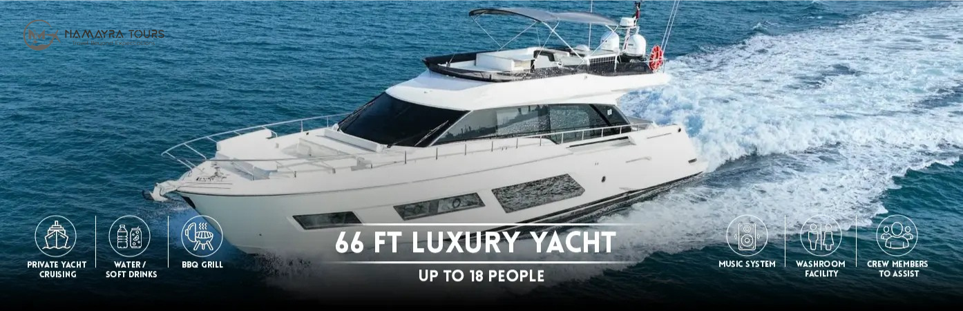 66 Ft luxury Yacht – Up To 18 People
